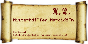 Mitterhöfer Marcián névjegykártya